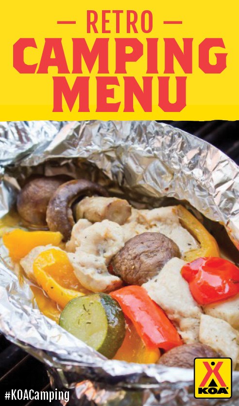 Retro camping menu meal ideas #KOACamping