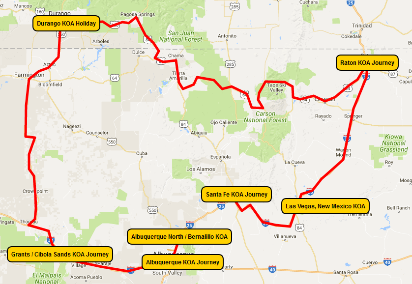 Land of Enchantment - New Mexico - Dream Vacation Map