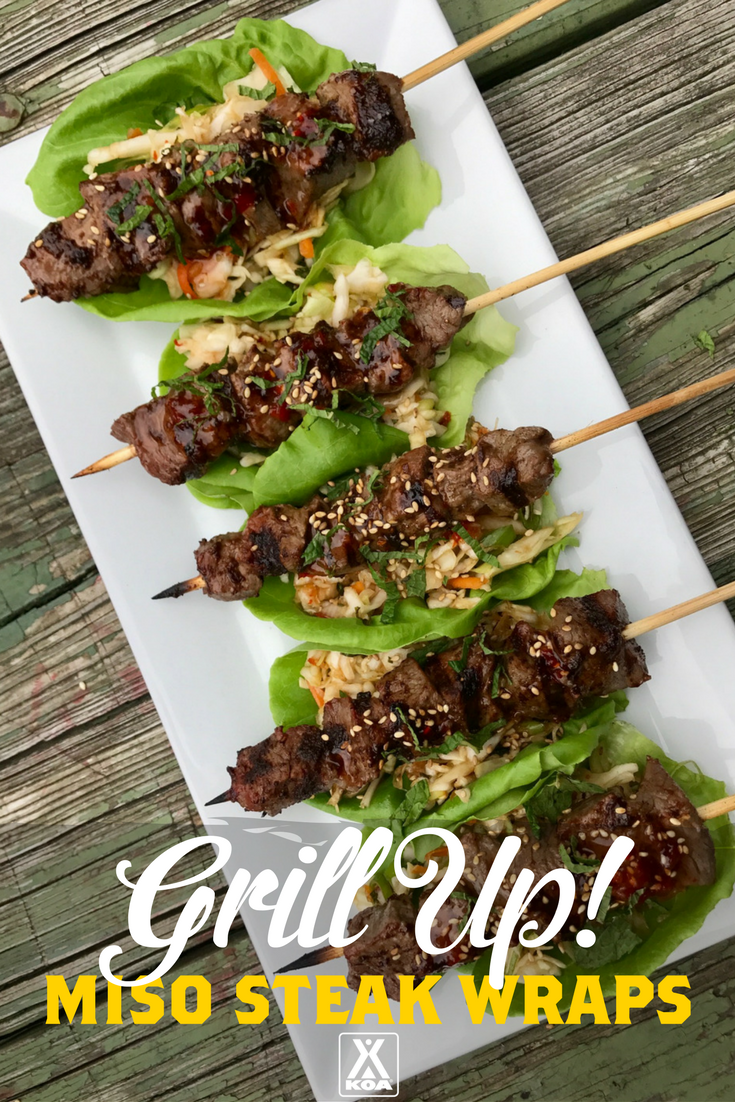 Learn to make yummy miso steak wraps!