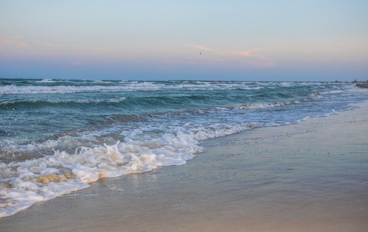 Padre island Texas Beach Waves crashing on the sand