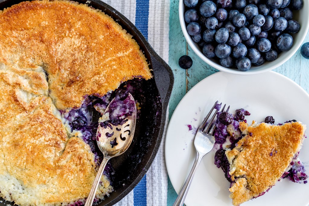 Skillet Blueberry Cobbler