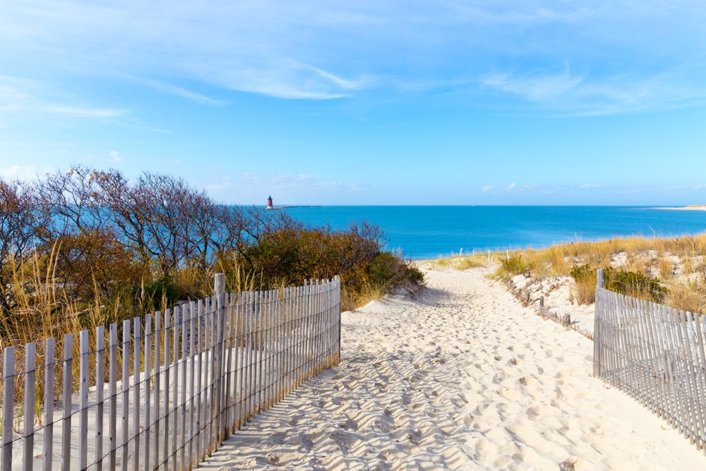 A seascape view at Cape Henlopen, Delaware in Lewes.