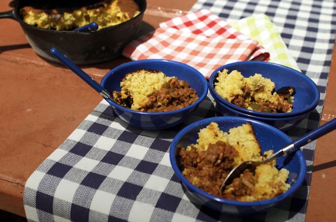 Cast Iron Chili and Cornbread