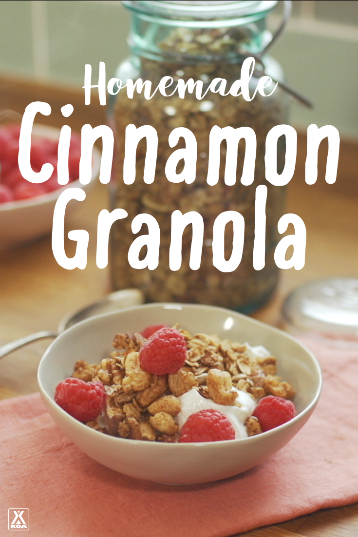 Making homemade granola is easy! Give our tasty cinnamon granola recipe a try and make yourself a delicious breakfast to take on your next camping trip.