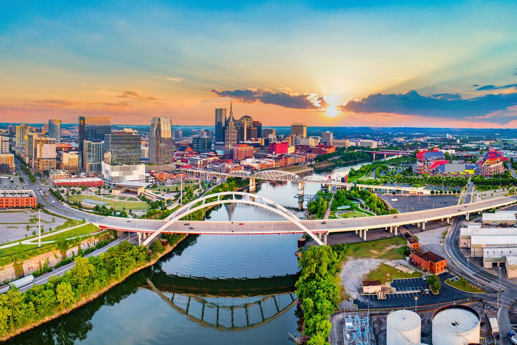 Nashville Tennessee TN Drone Skyline Aerial Panorama.