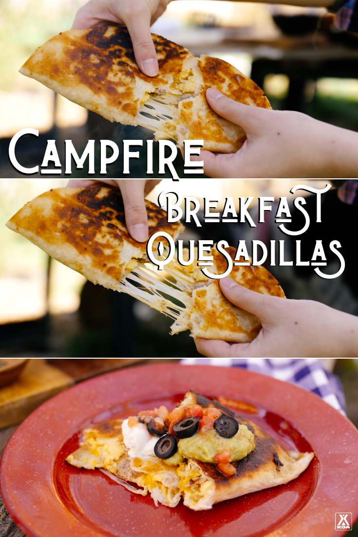 Toasty, tasty and totally portable our yummy breakfast quesadillas are sure to be a hit on your next camping trip.