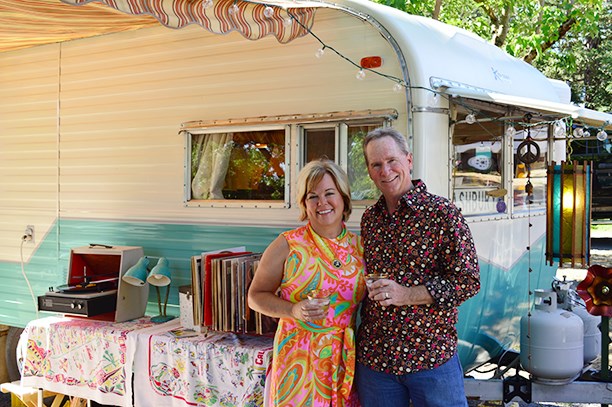 vintage camper couple