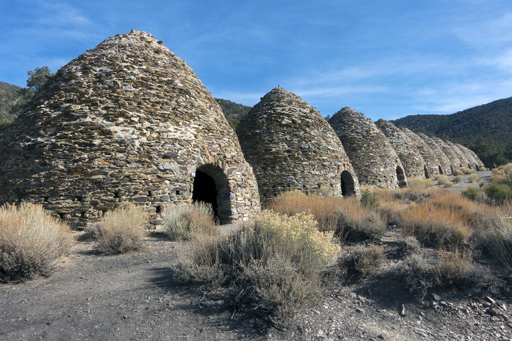 The Wildrose Charcoal Kilns, beehive-shaped, stone kilns, in Death Valley National Park.