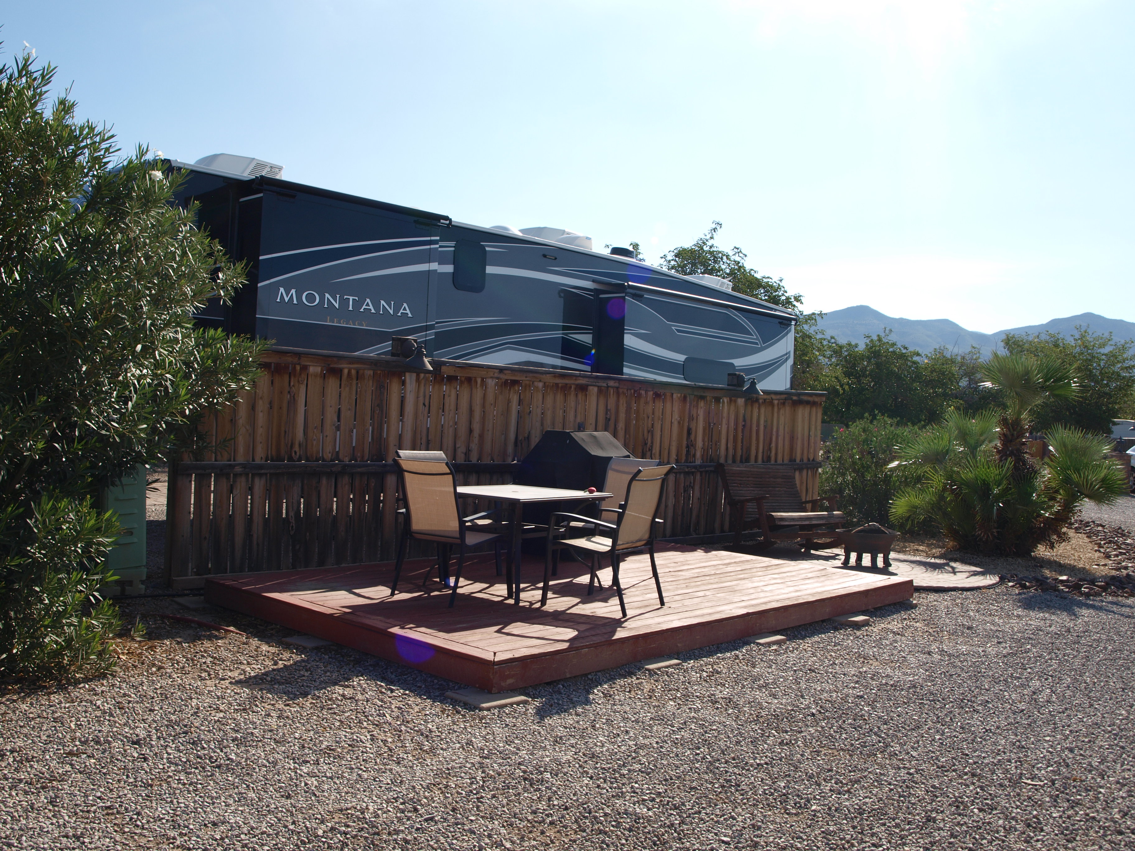 50/30amp pull thru patio site.  Electric, water, sewer and cable tv.  Gas grill and fire pit.