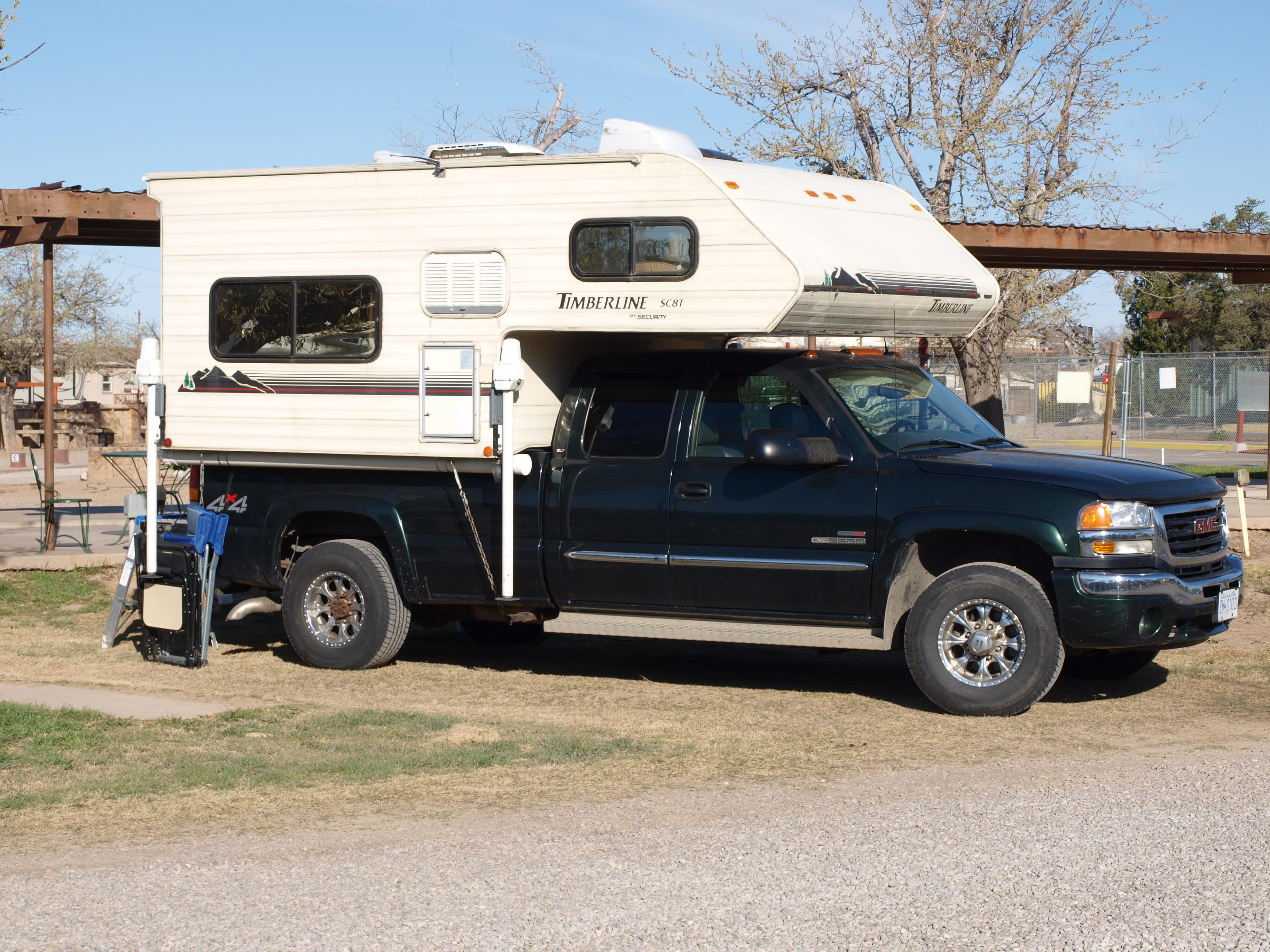 20amp, electric and water.  Great for cabover campers.