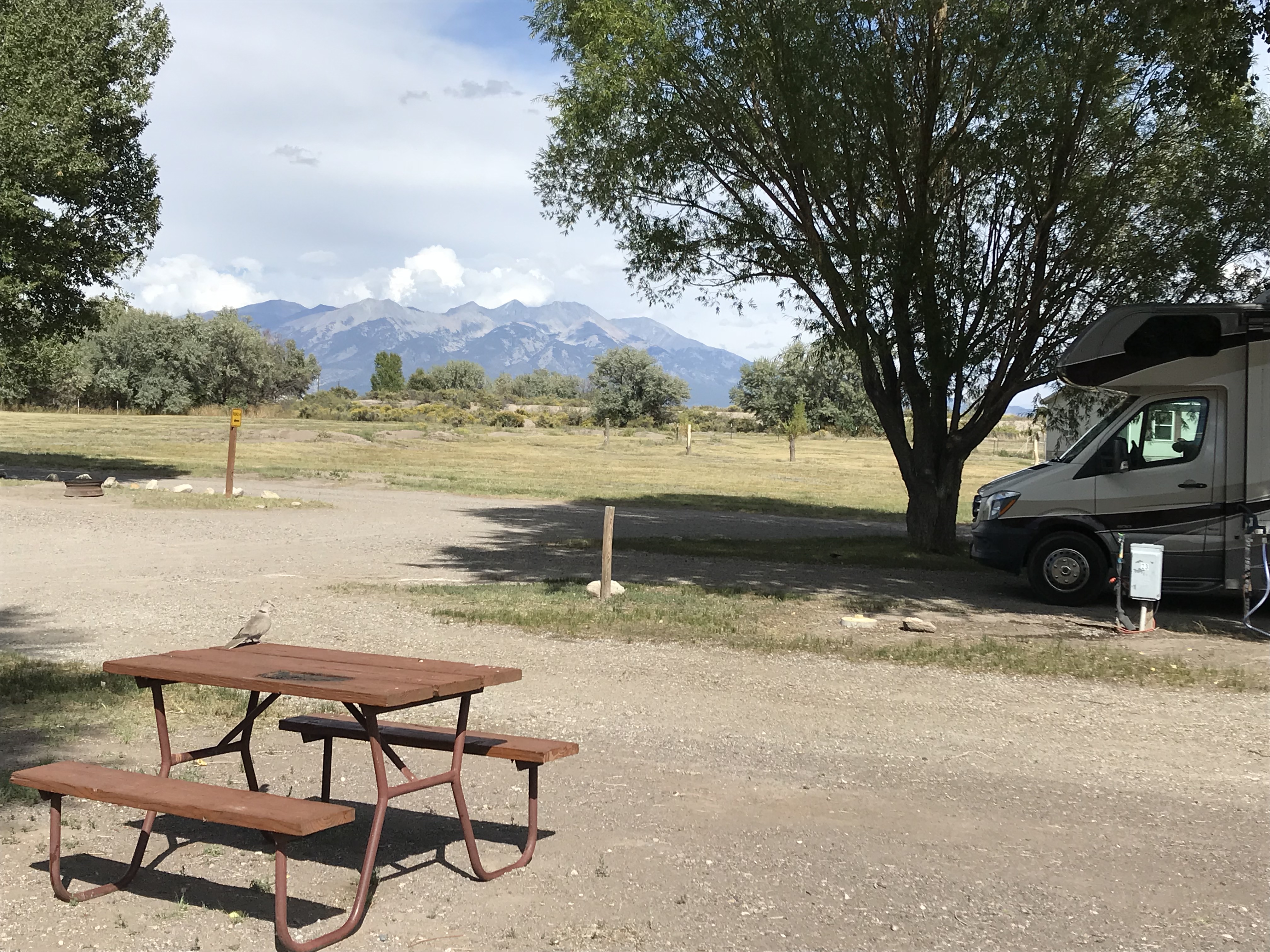 End Site with view of Mount Blanca