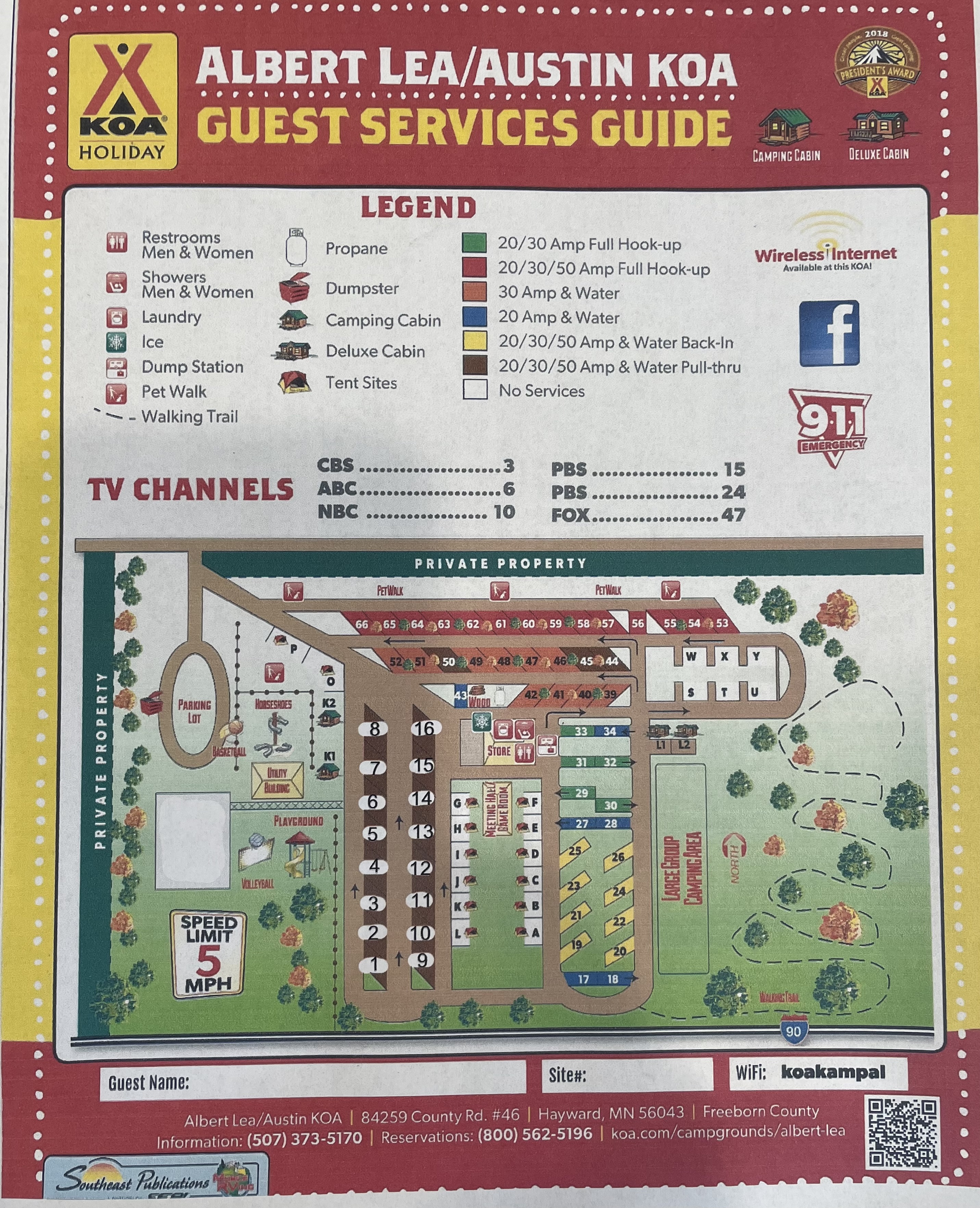 Campground Site Map