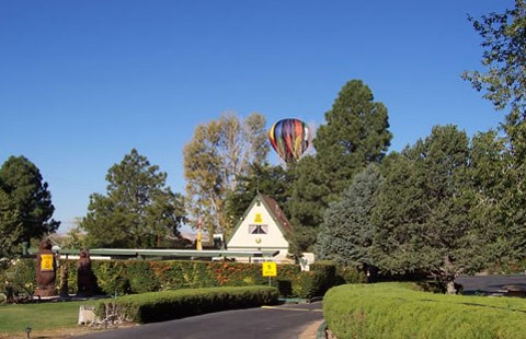 A-frame with hot air balloon