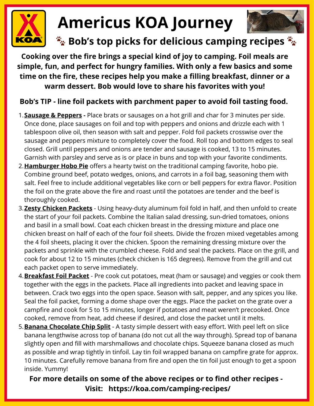 Bob's Easy Camping Recipes