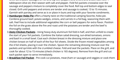 Bob's Easy Camping Recipes