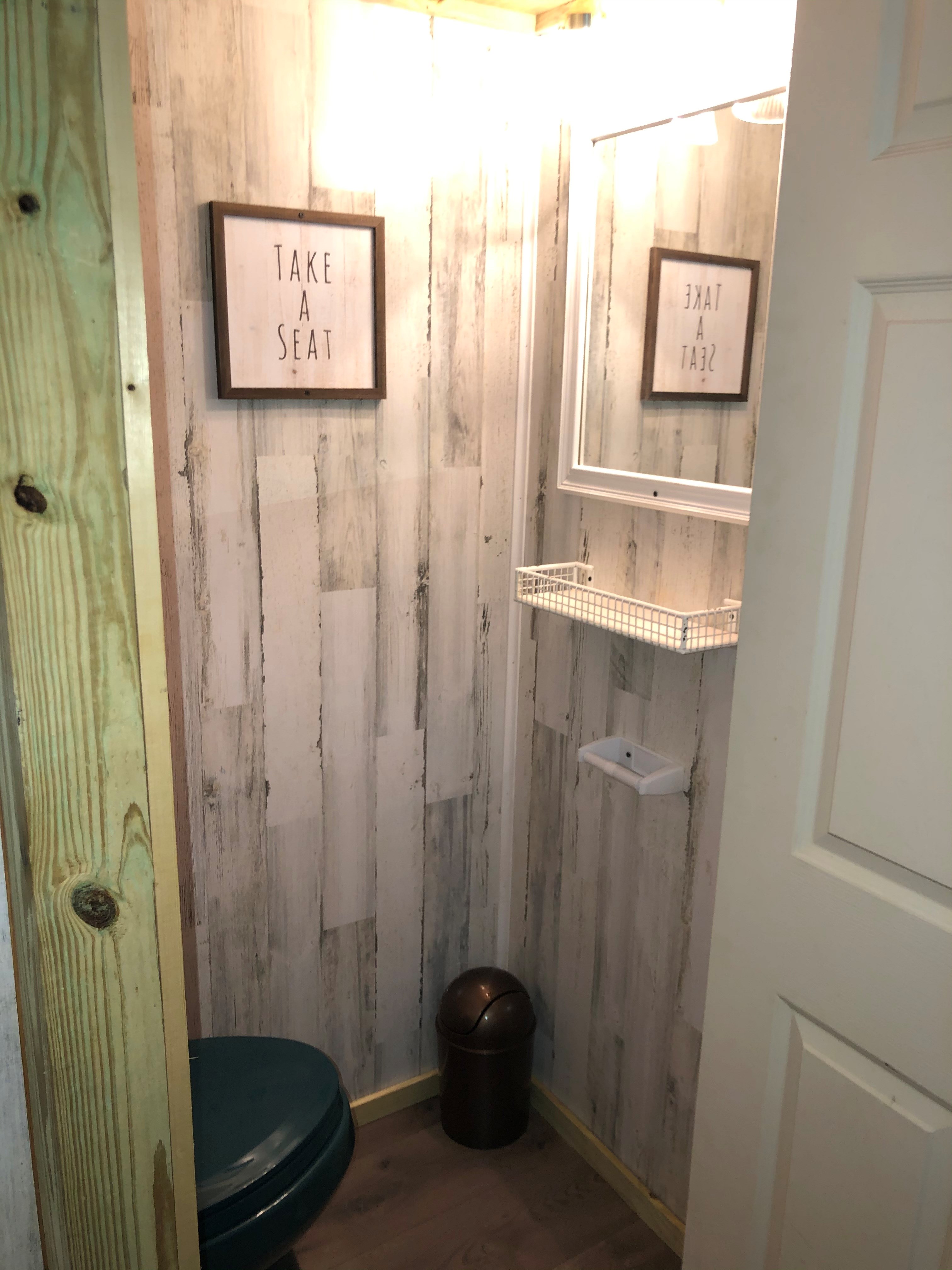 K9 Haunted Cabin toilet only. Sorry, still must walk to main bathhouse for showers.