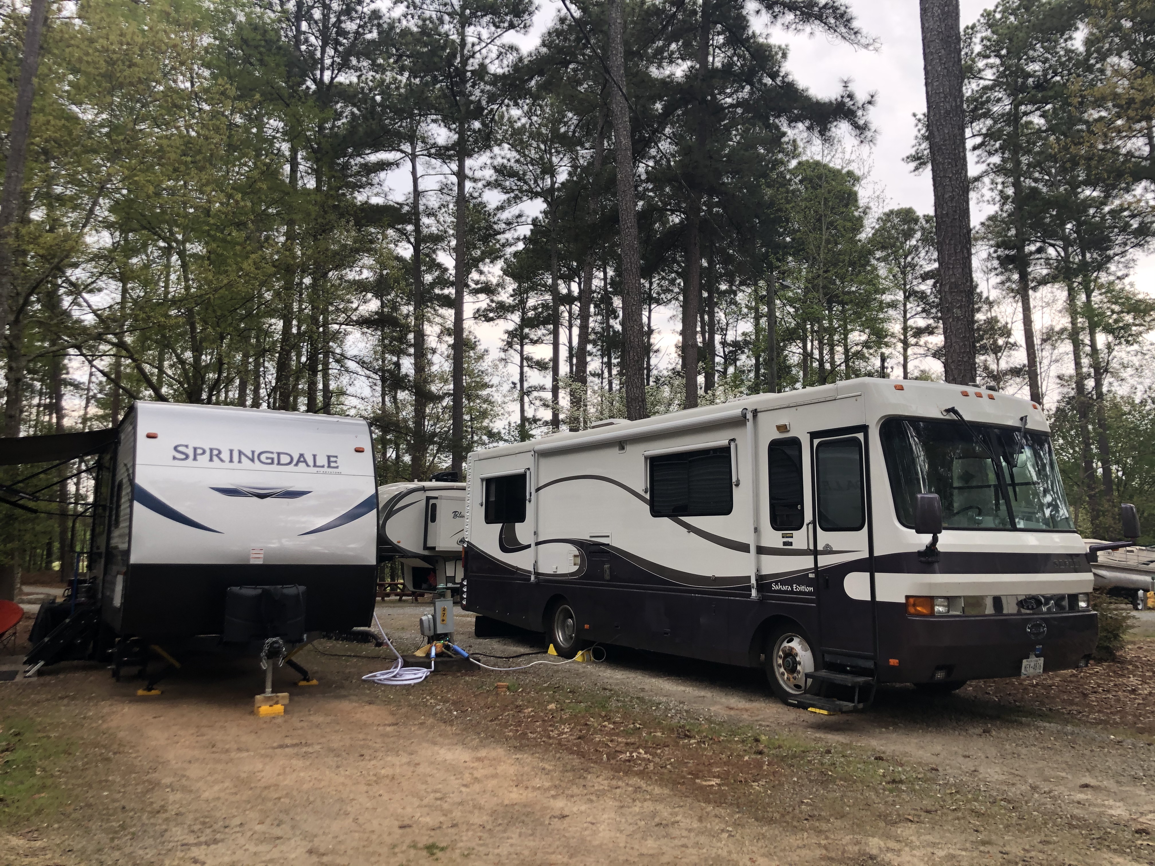 An example of shared utility island sites. The utility are NOT shared (you have your own water, electric and sewer) but you are closer to your neighbor on the drivers side.