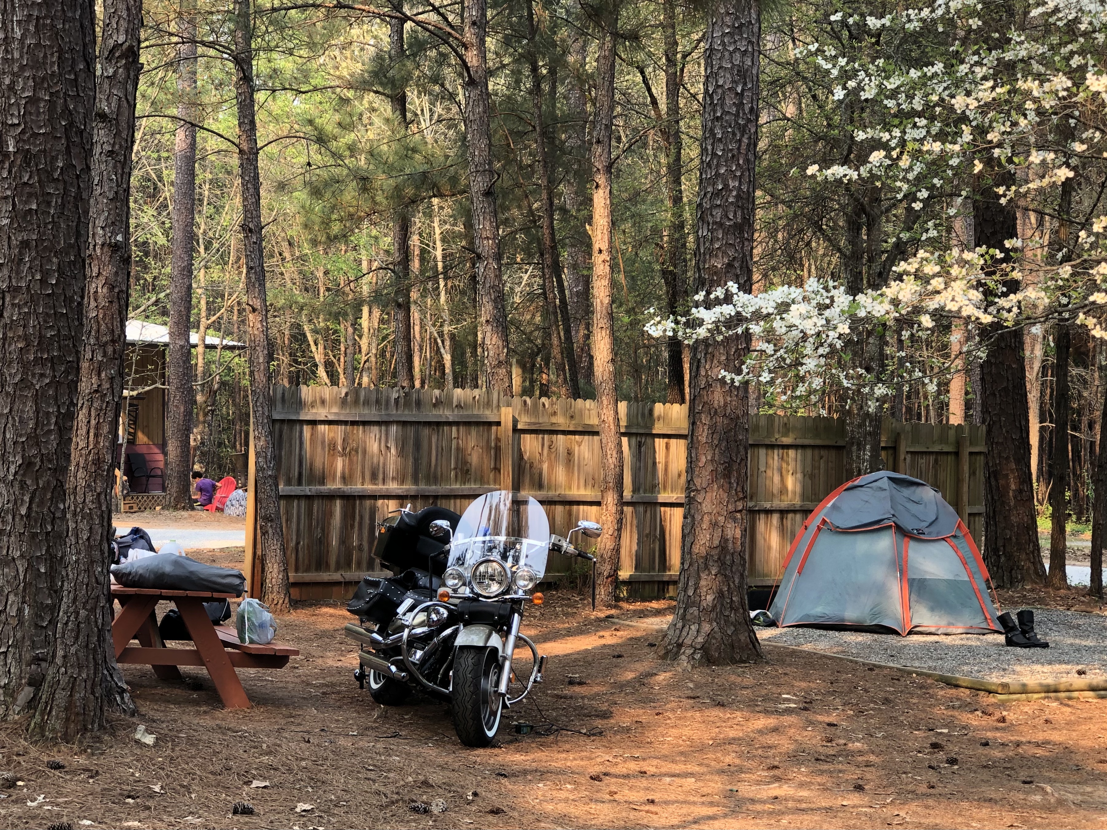 Motorcyclists like tenting as well as camping cabins.