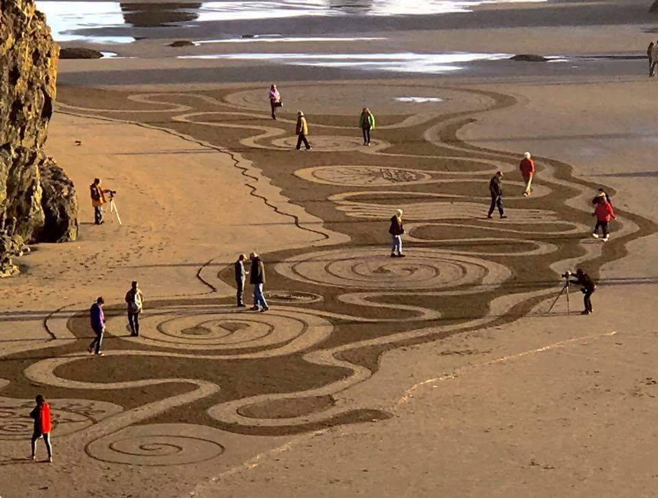CIrcles in the Sand, Labyrinths on the Beach Photo