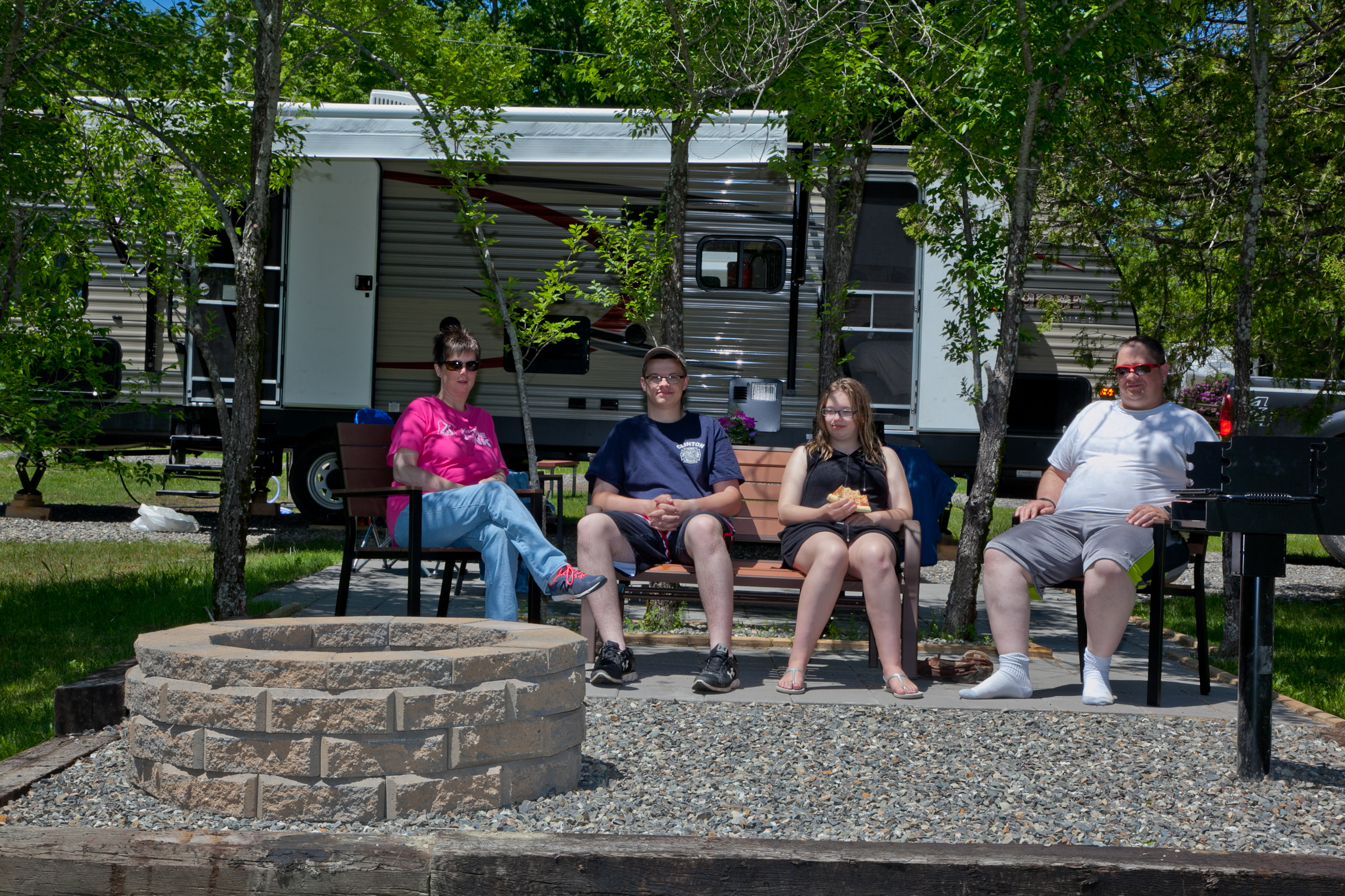 family enjoying the site
