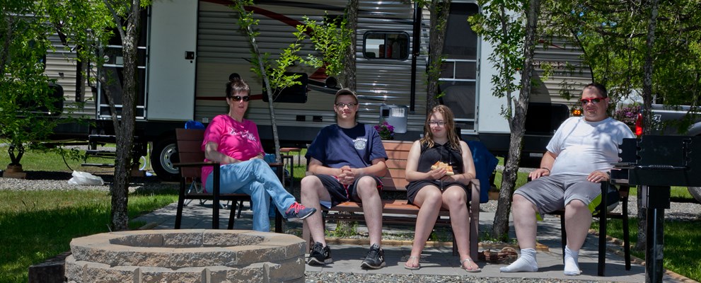 family enjoying the site