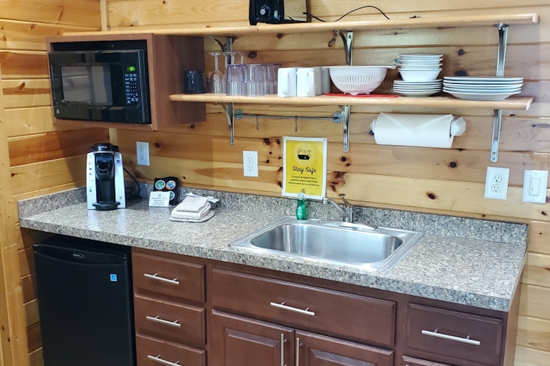 Kitchen Area with Mini Fridge