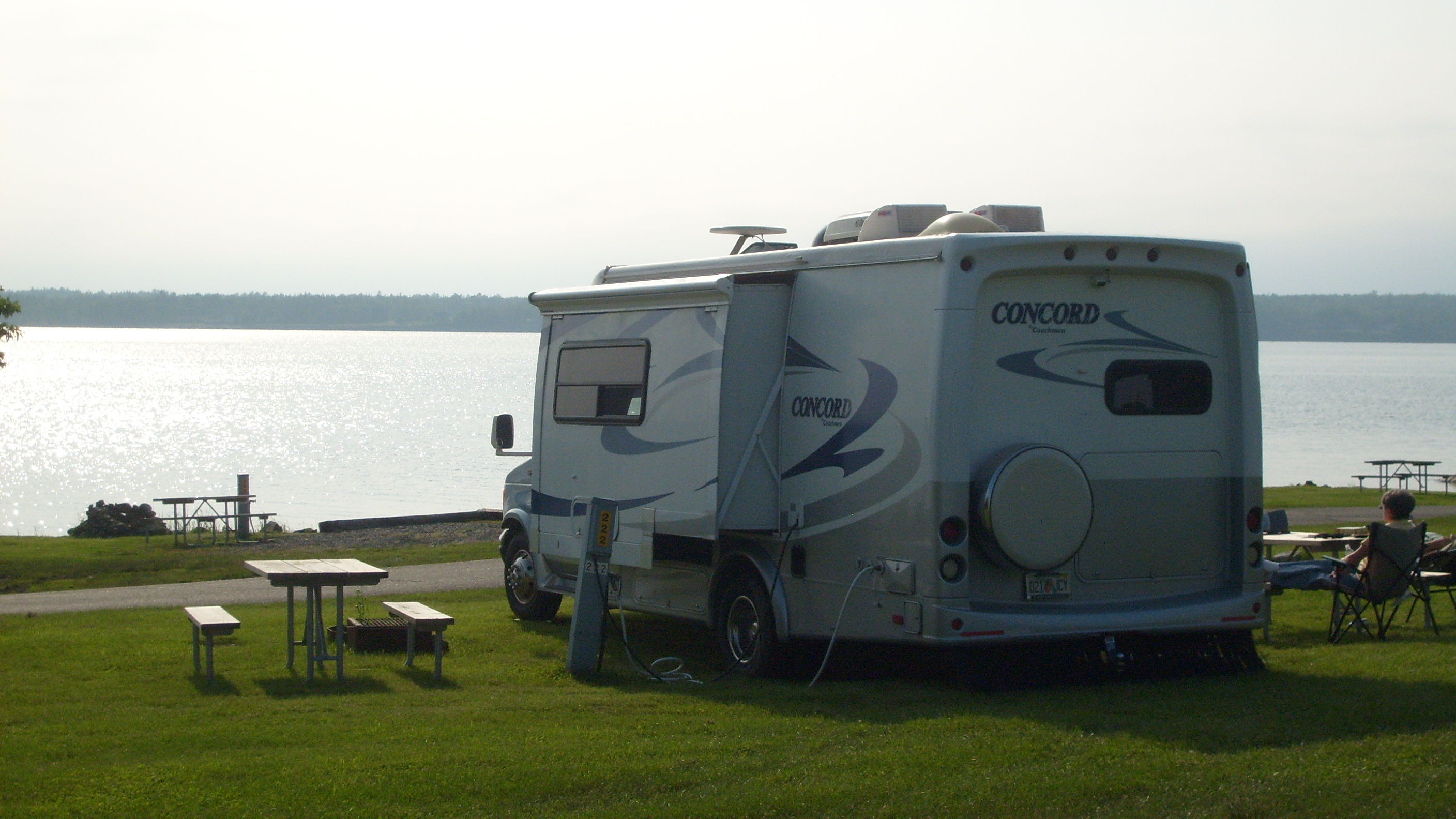Ocean view RV back in