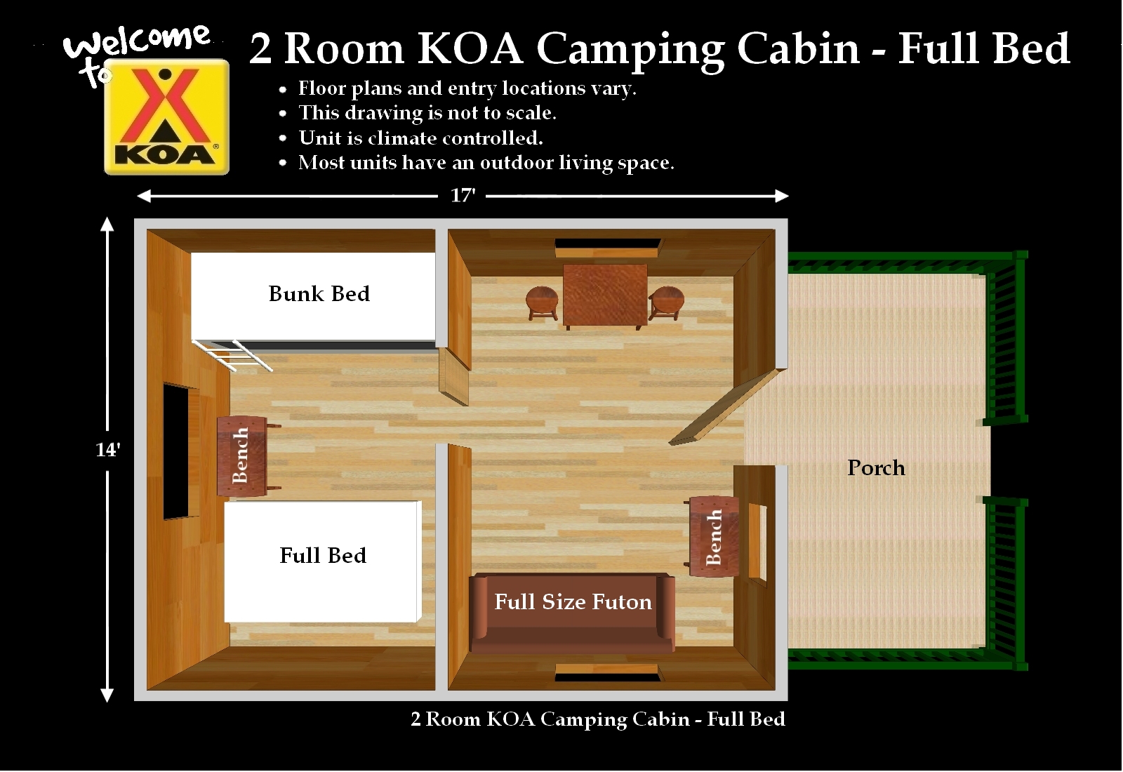2 Room Camping Cabin Floor Plan