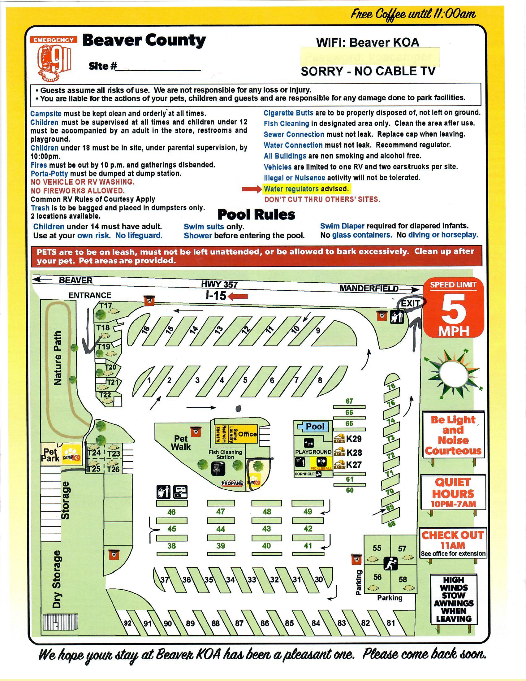 Campground Site Map