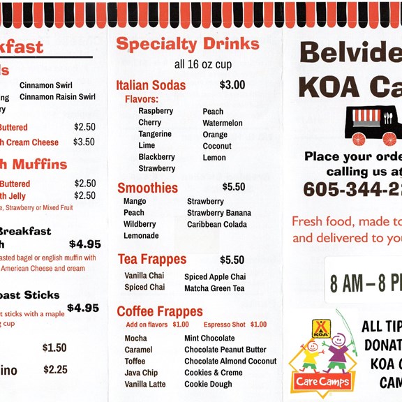 Cafe Menu