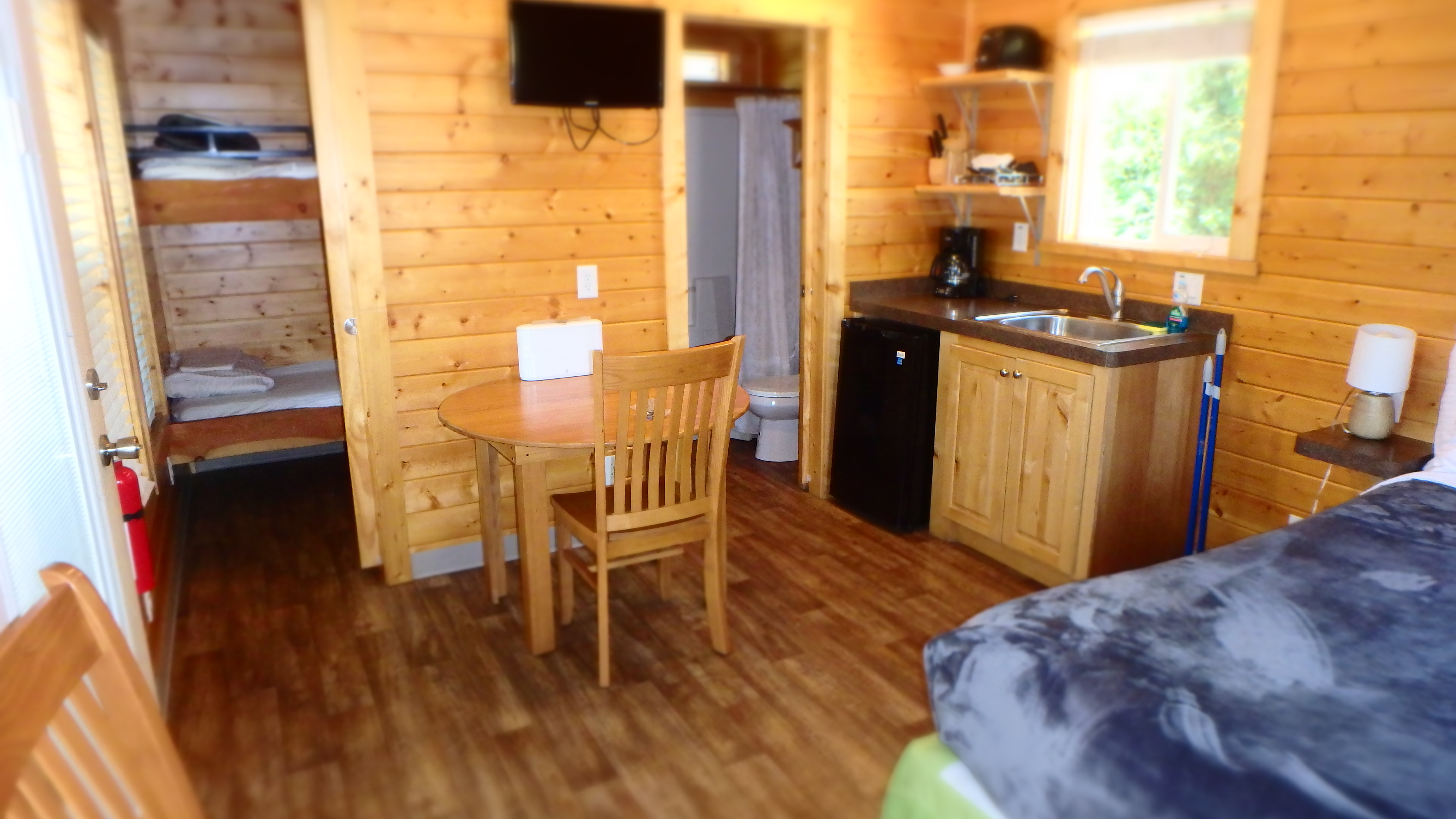 Cabin 44 showing bunks kitchen
