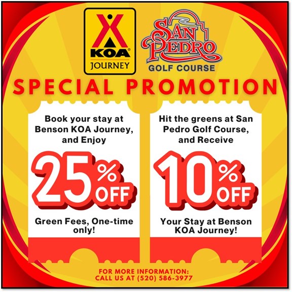 Exciting News: San Pedro Golf Course & Benson KOA Promo