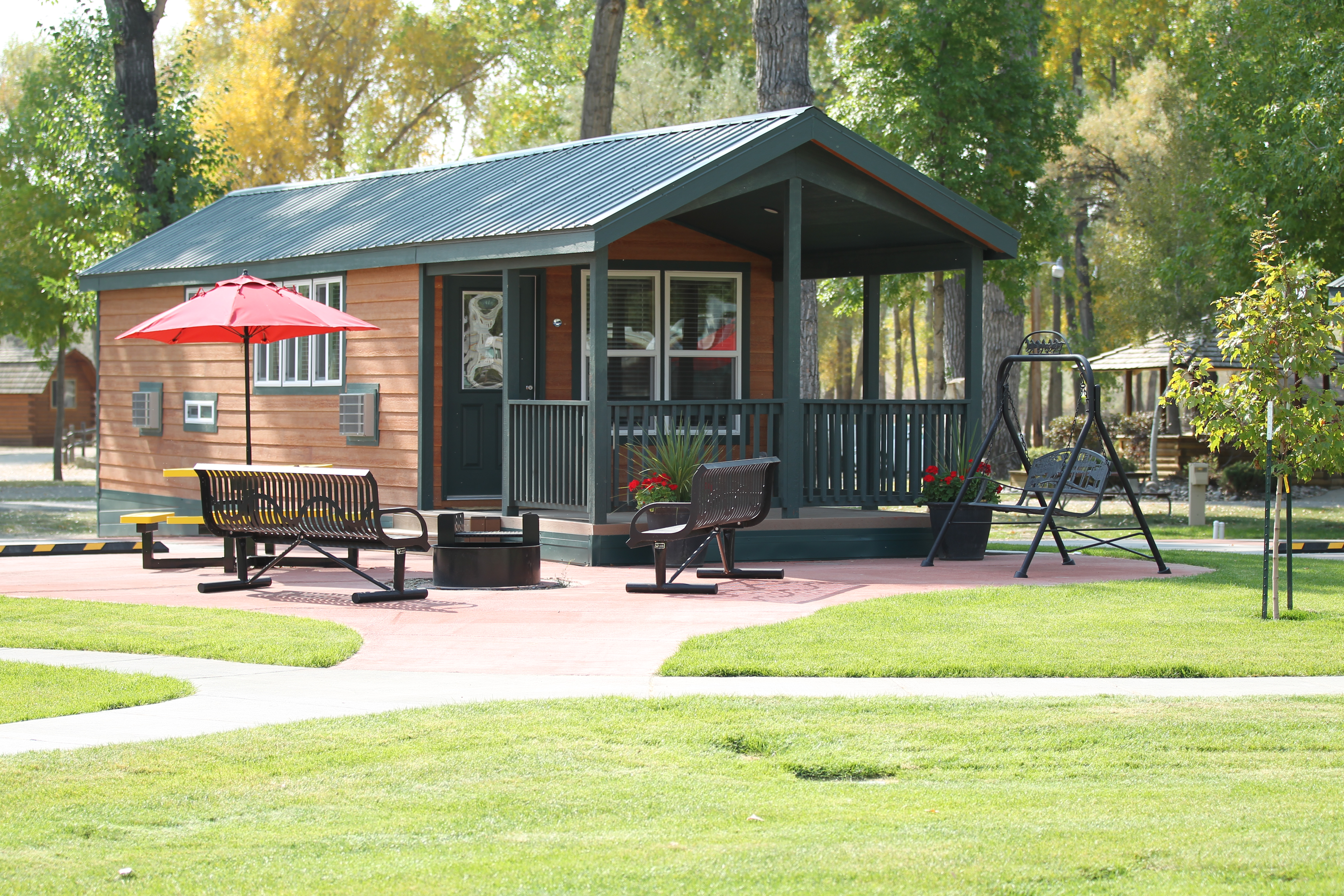 Our Deluxe Cabins are as comfortable outside as they are inside.