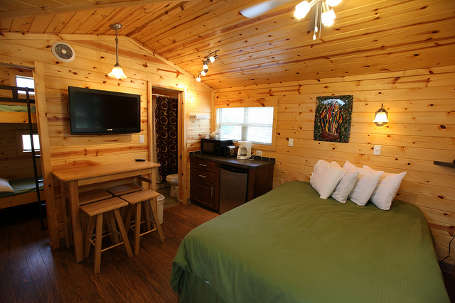Inside our studio cabins.  Great for a weekend get-a-way!