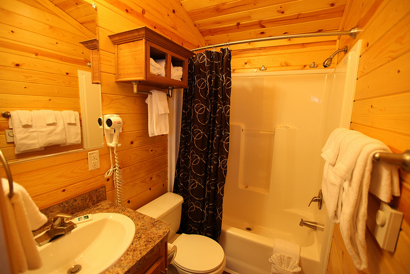 Camp in style with a full bathroom.