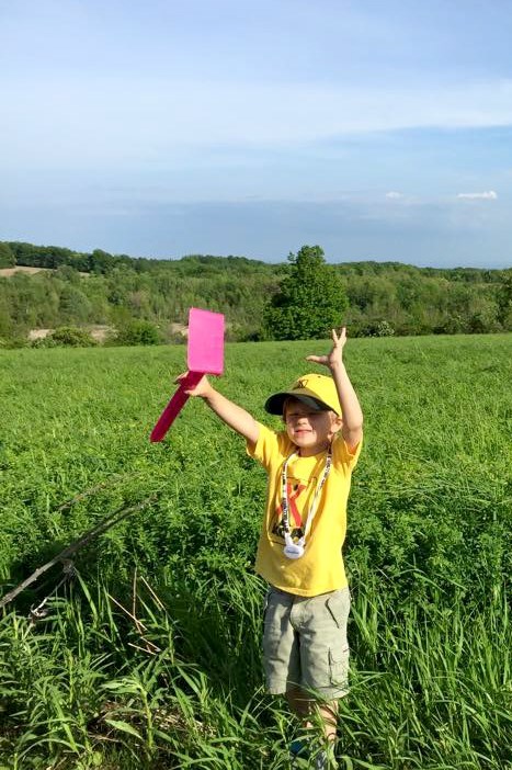 Kids having fun in the field