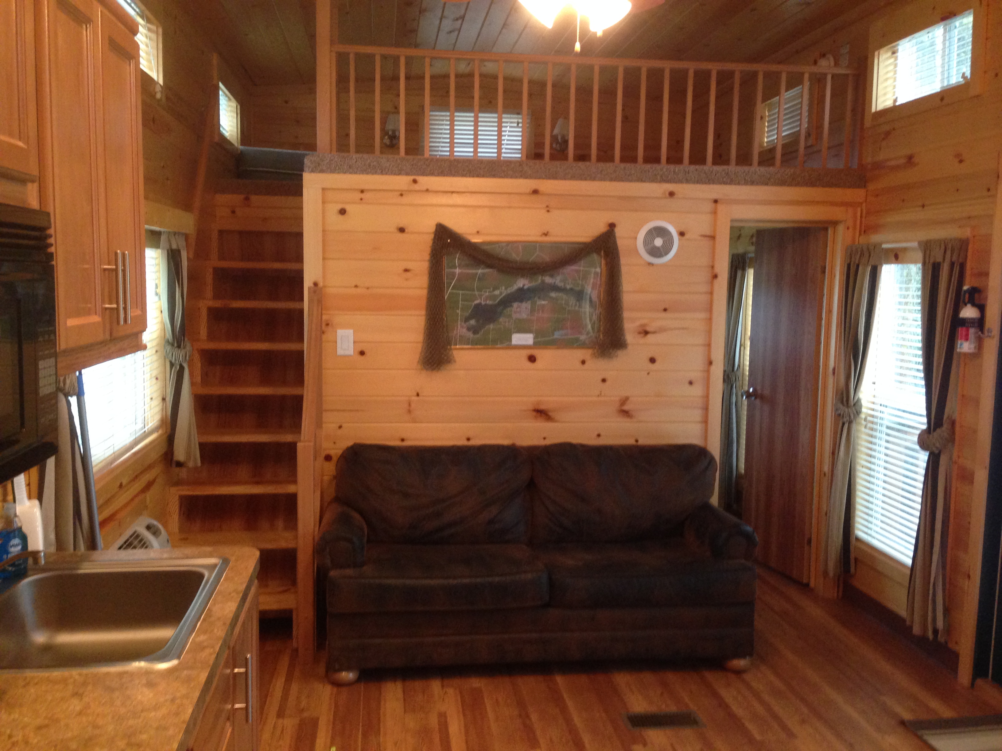 Queen Hide-A-Bed Sofa & Steps to loft area