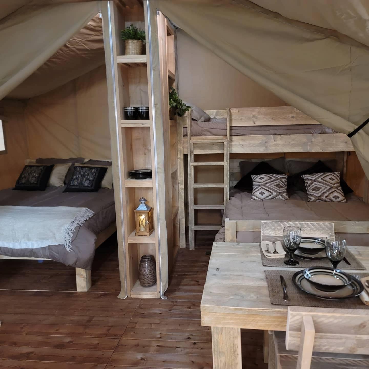 Glamping tent bedrooms
