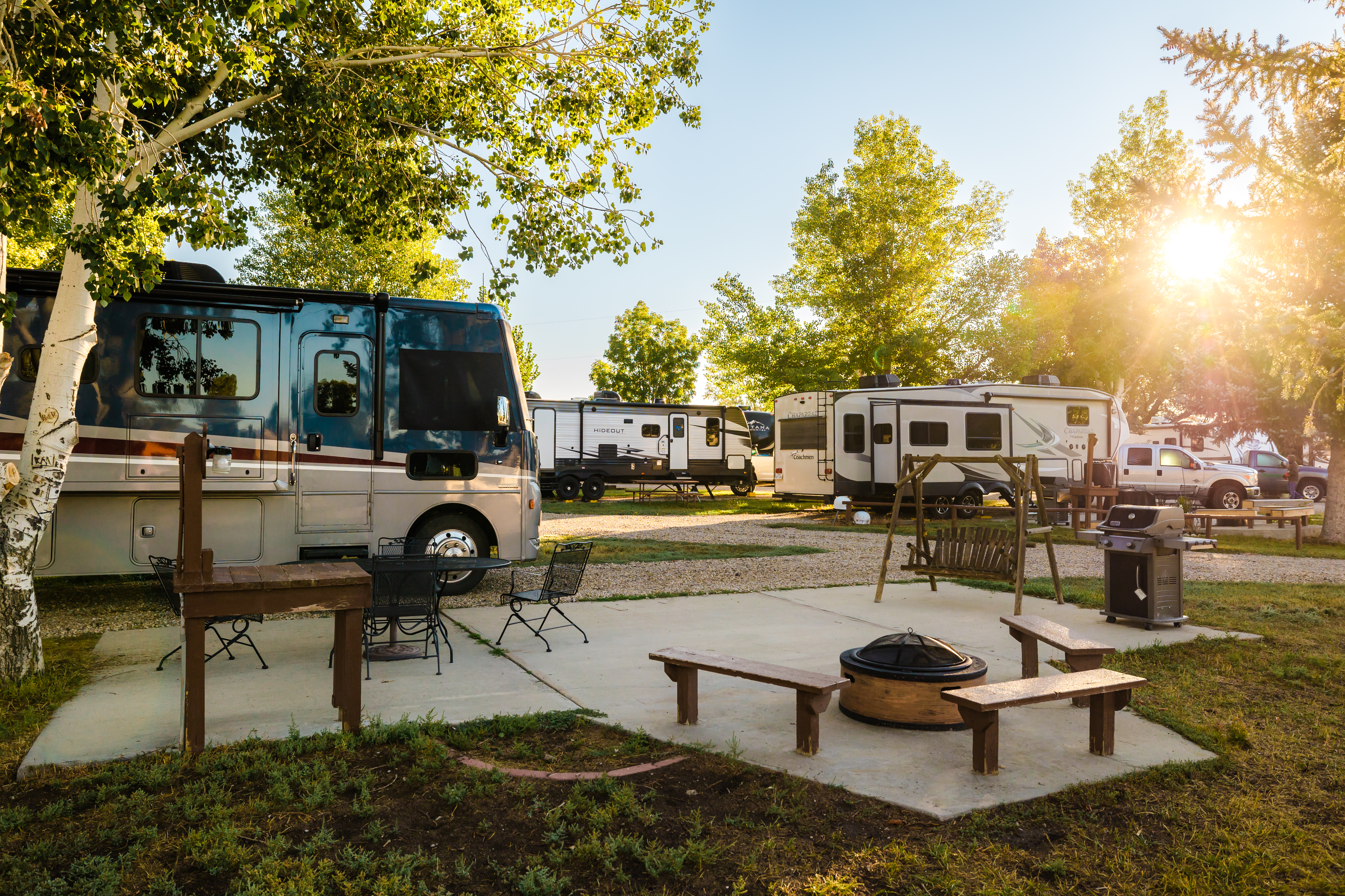 Deluxe KOA Patio site 50 (37 is similarly laid out)