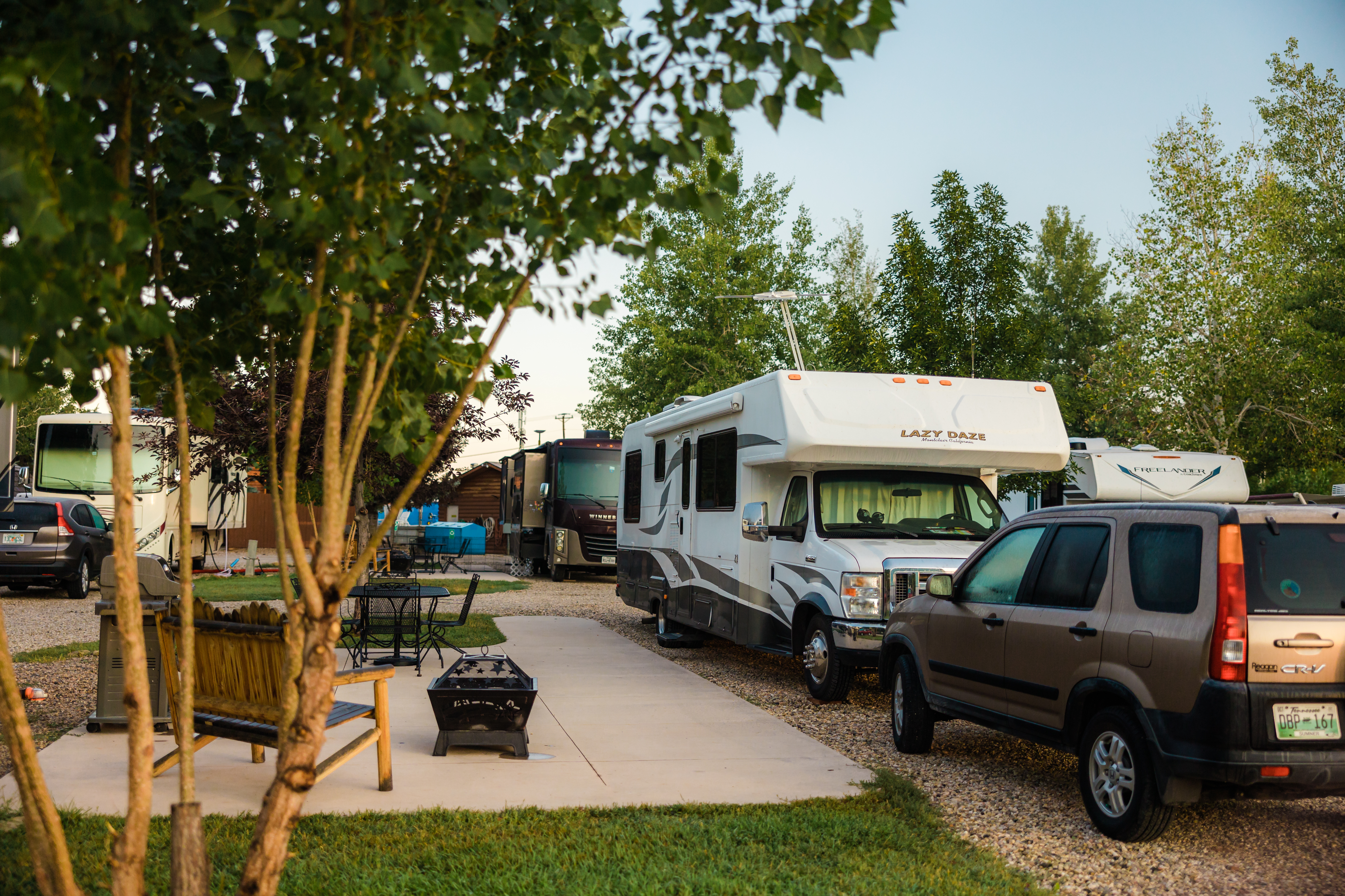 Deluxe KOA Patio site 33 (44 is similarly laid out)