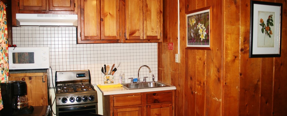 Studio kitchen stocked with everything you need, just bring the food!