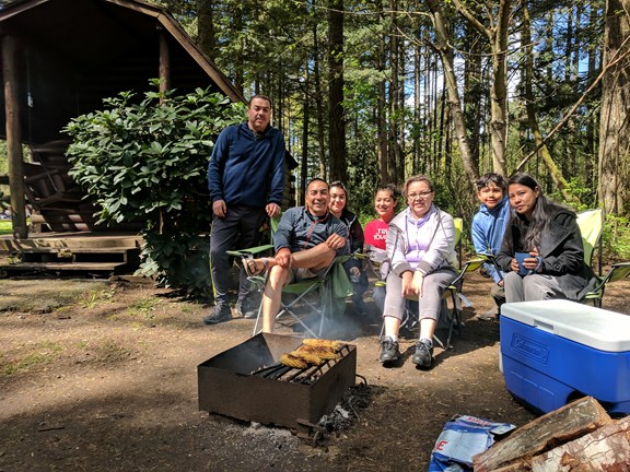 Family cabin camping