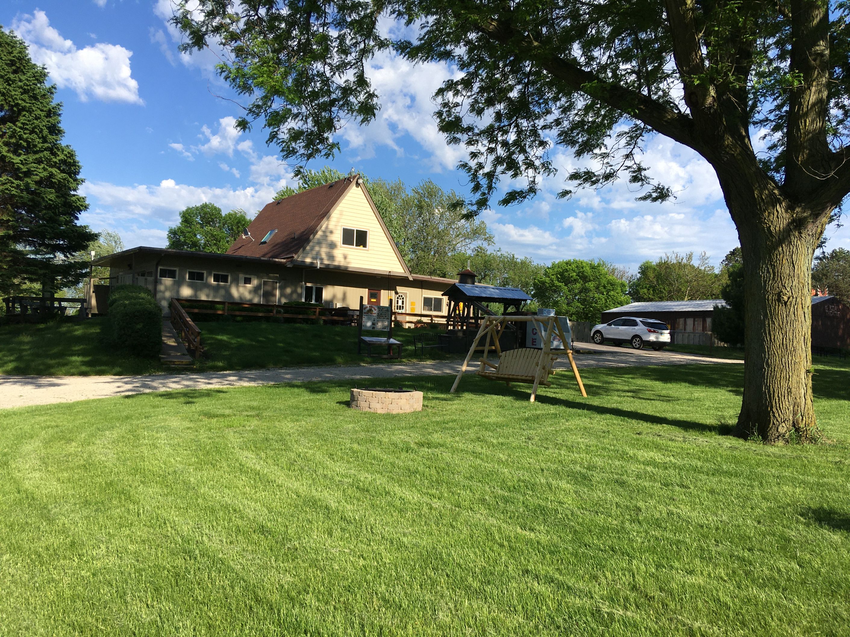 Near main building with bathrooms and pool!