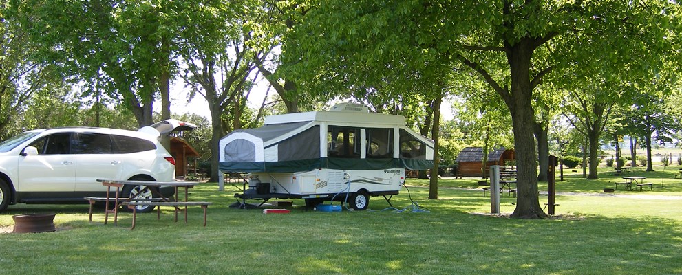 Water and electric sites for pop-ups and tents.