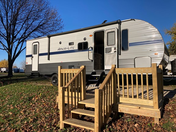 One of our campers has a litte deck just for you!