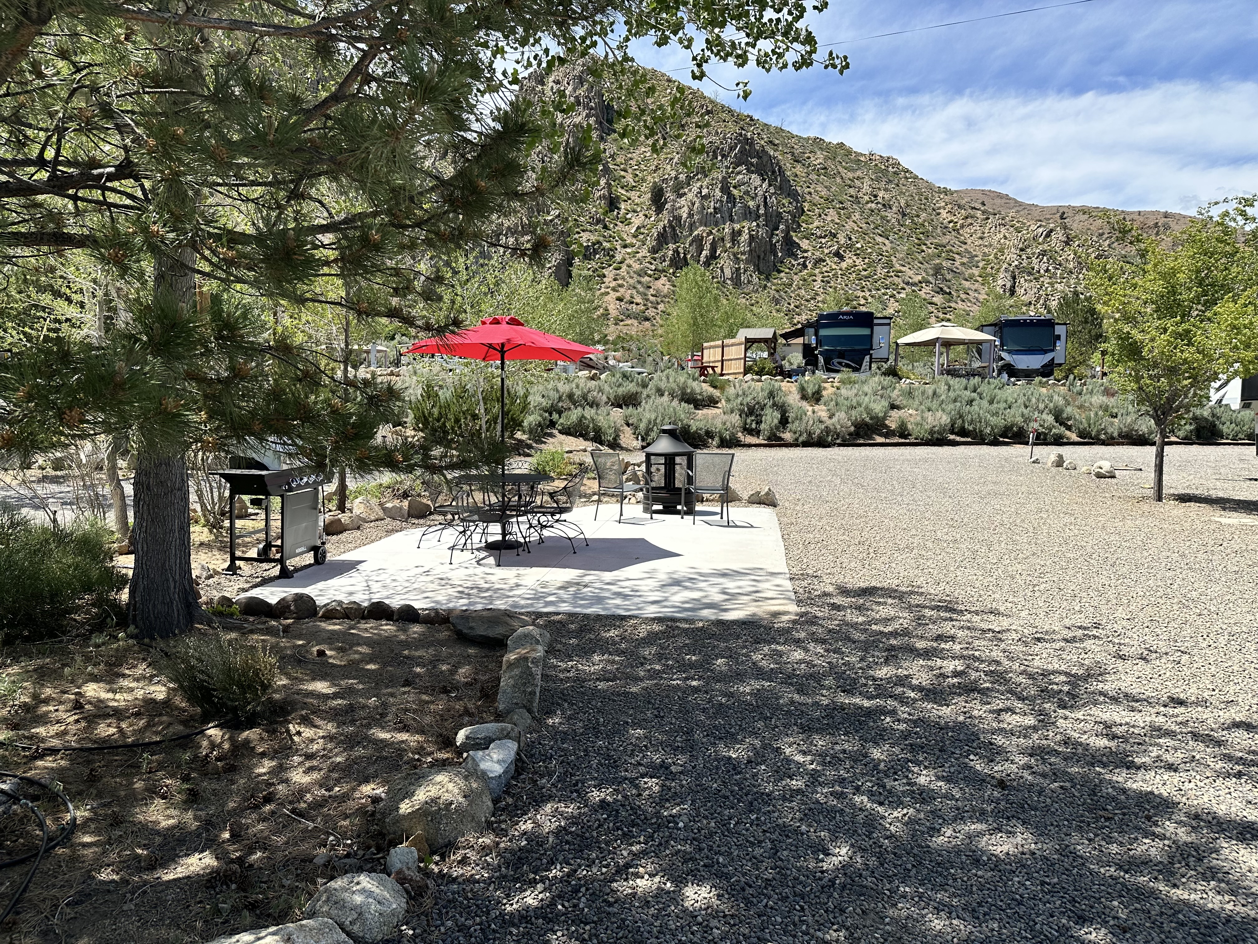 Pull thru Patio 401 full patio view exit