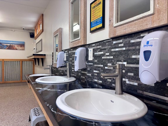 Main restroom sinks