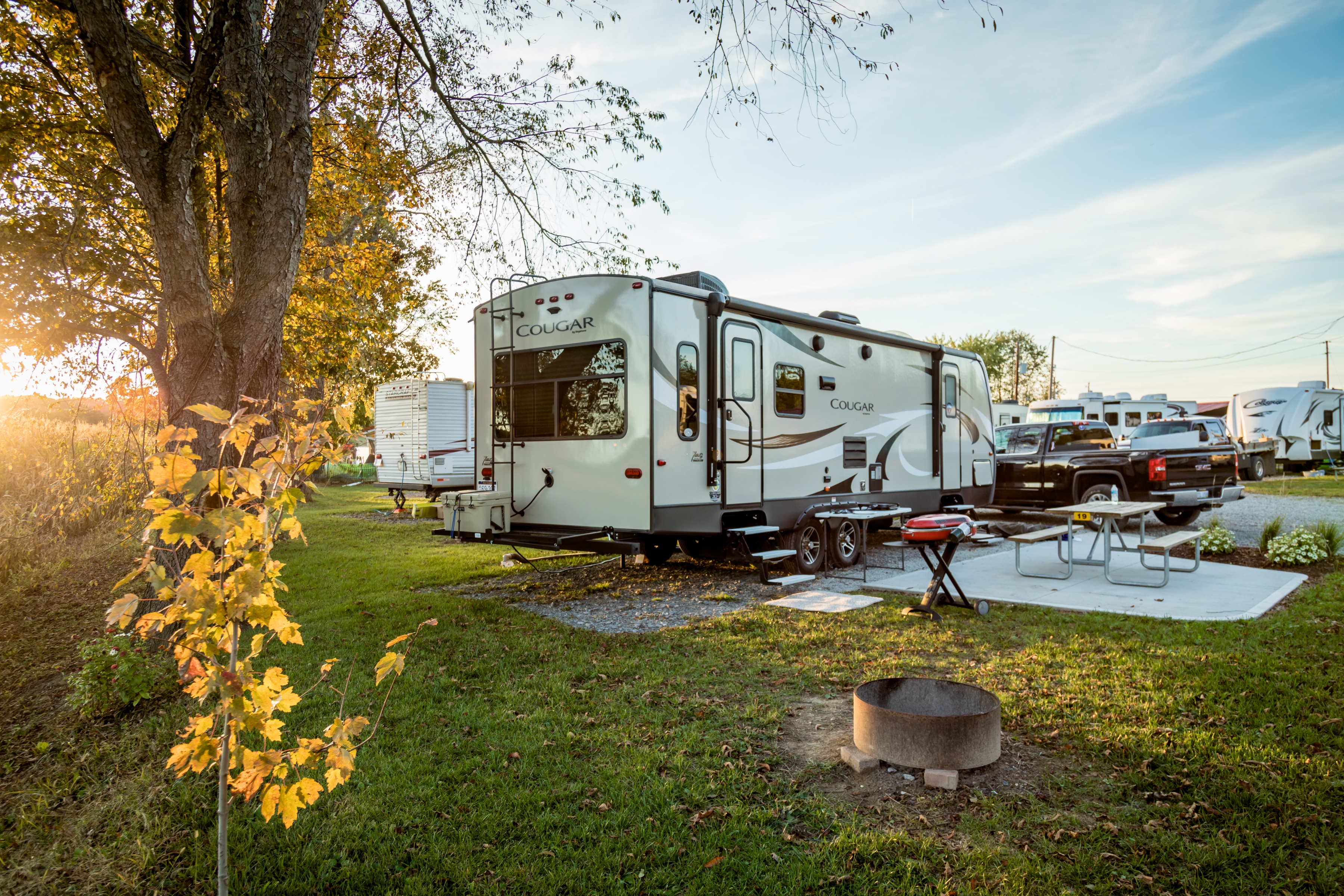 Coshocton KOA Full-hookup, Back-in RV Site with Patio