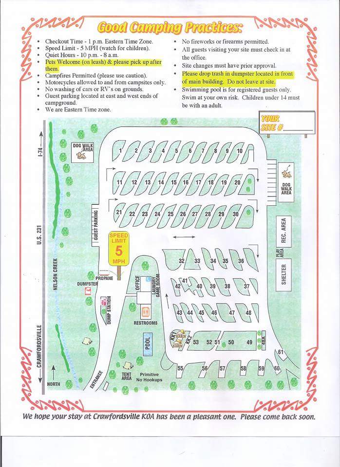 Campground Site Map