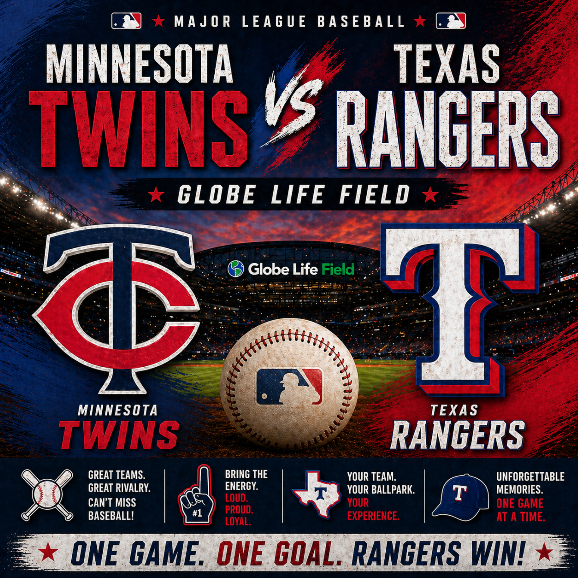 Twins at Rangers Showdown Photo